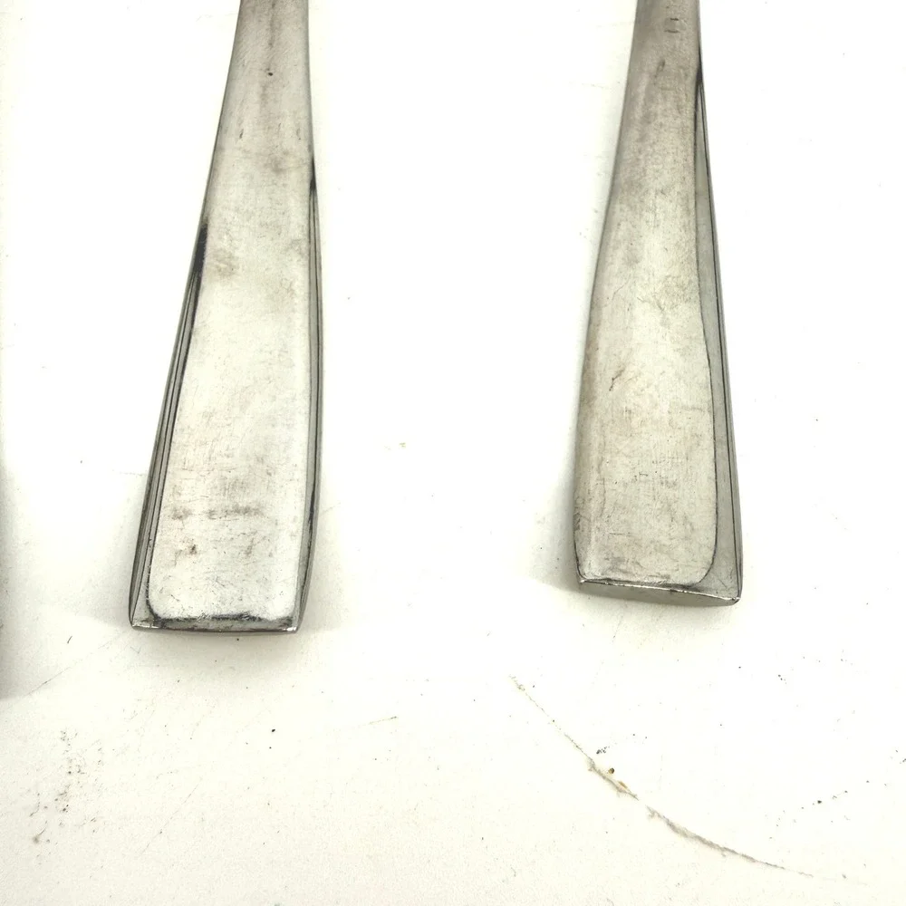 Mikasa Spoon Set Silver Stainless Steel Tapered Handle 4pc 1.75width 7.75